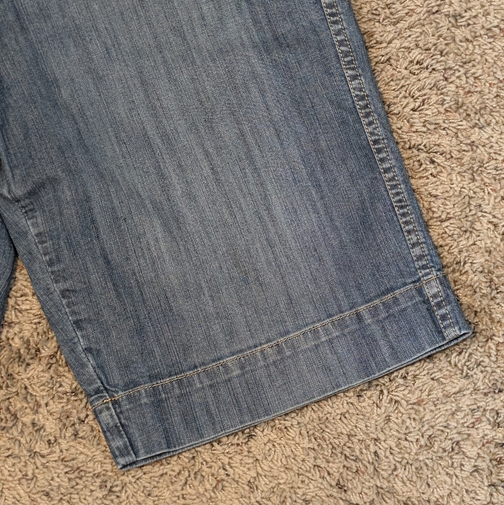 Chico's Classic Blue Denim Bermuda Jean Shorts with Button Detail - Picture 5 of 10